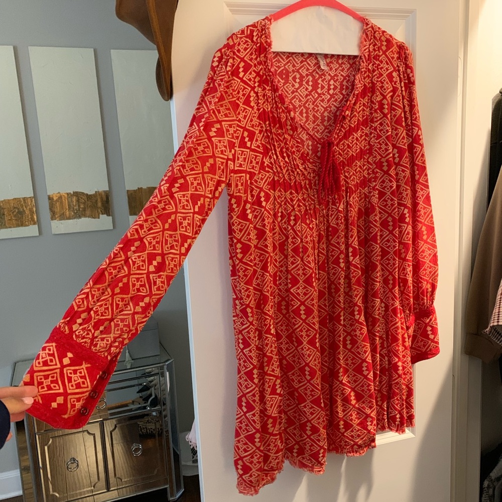 Free people red mini dress